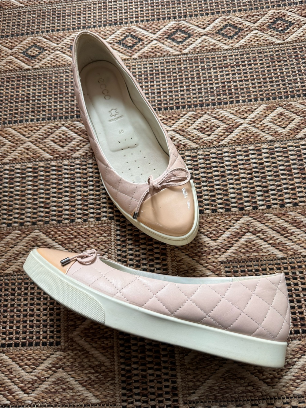 ECCO Pink Gillian Quilted Ballerina Loafer Flat Size 9(40)